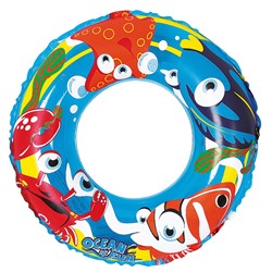 Надувной круг для плавания Jilong "Тропические рыбки" (50 см, голубой)