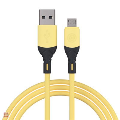 Кабель для зарядки Карнавал Micro USB, 1м, 2.4А, желтый