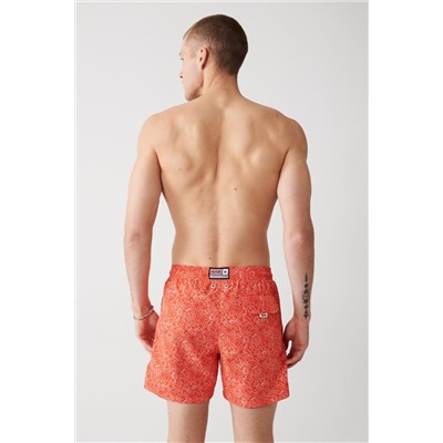 Оранжевый купальник, шорты для плавания, быстросохнущие шорты с цветочным принтом, стандартный размер, удобная посадка, со специальной сумкой для переноски