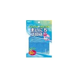 EBISU Флосспик с ТОНКОЙ зубной нитью на компактной плоской ручке 50 шт. / 160