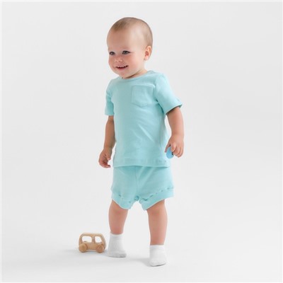 Комплект детский (футболка и шорты) MINAKU, цвет голубой, рост 86-92 см