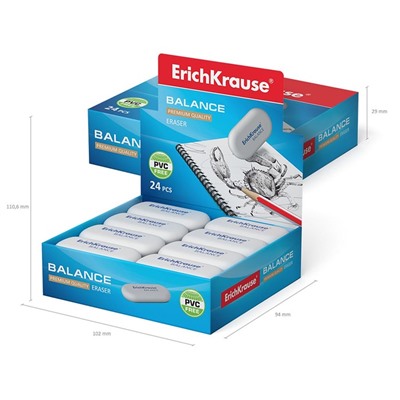 Ластик ErichKrause Balance Mini, 40 х 22 х 12 мм, мягкий, гипоаллергенный