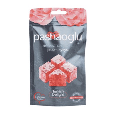 Рахат-Лукум "Pashaoglu" 150 гр лепестки розы 1/18