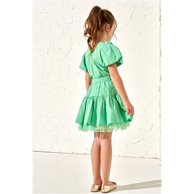 Angel & Rocket Roxie Green Rose Corsage Skirt