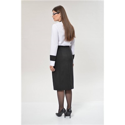 Офисная юбка черного цвета 209 черный 48 размера