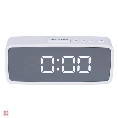 LADECOR CHRONO Будильник электронный, 14x5,7 см, USB/3xAAA, пластик, цвет белый, арт.1