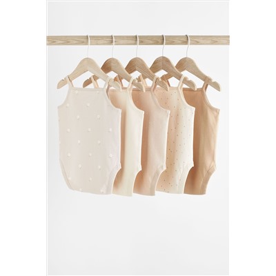 Baby Strappy Vest Bodysuits 5 Pack