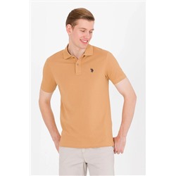 Мужская базовая футболка цвета поло светло-коричневого цвета Неожиданная скидка в корзине