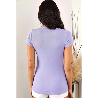Женская сиреневая блуза-бретелька на молнии BLZ-19000112