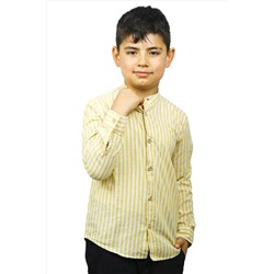 Рубашка для мальчика желтого цвета в белую полоску ÇG-ASG127