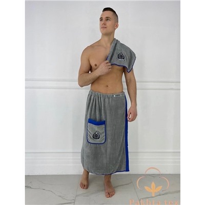 Набор для бани и сауны мужской микрофибра Килт+полотенце в ассортименте (Единый Размер)