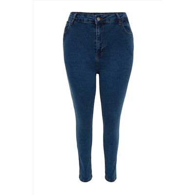 Синие эластичные джинсы скинни с высокой талией TBBSS22JE00007