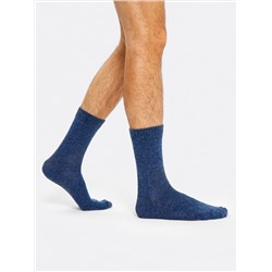 Высокие мужские носки из вискозы с ангорой в оттенке "индиго меланж"