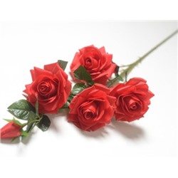 Искусственные цветы, Ветка розы 4 головы и 1 бут. (1010237)