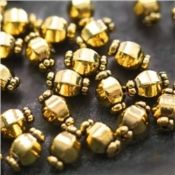 Бусина, металл "БонБон", цвет античное золото, 10х7 мм