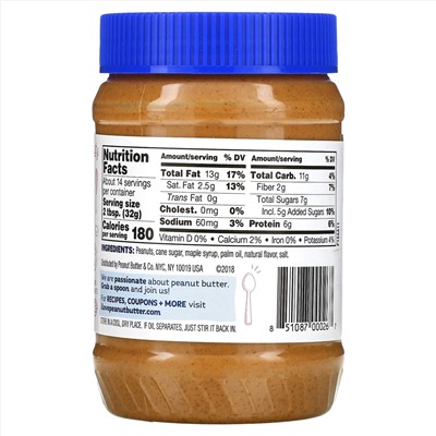 Peanut Butter & Co., арахисовая паста, со вкусом кленового сиропа, 454 г (16 унций)