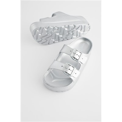 Double Buckle Chunky Sandals