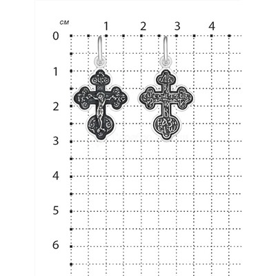 Крест из чернёного серебра - 3 см 925 пробы К3-070ч