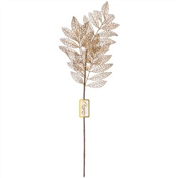 Ветка декоративная "Зимние листья" 85 см, Золото