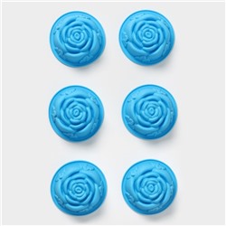 Набор силиконовых форм для выпечки Доляна «Роза», 8×3,5 см, 6 шт, цвет МИКС