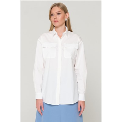 Блузка белая с карманами