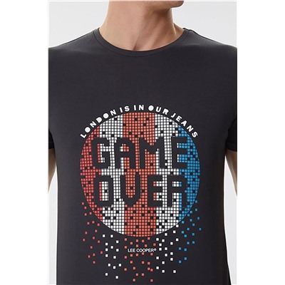 Мужская футболка с круглым вырезом Gameover антрацитового цвета
