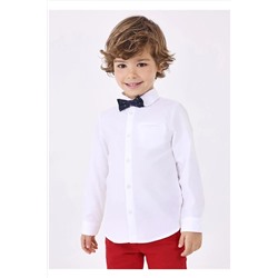 Оксфордская рубашка с длинными рукавами и галстуком-бабочкой для мальчика M232-4108