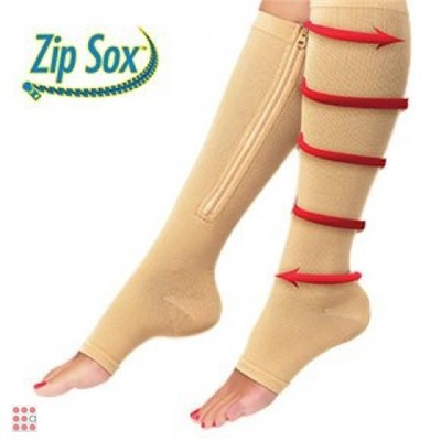 Гольфы компрессионные на молнии от варикоза ZIP SOX, ЧЕРНЫЕ