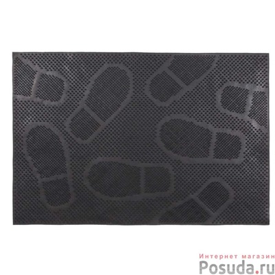 Коврик резиновый 40х60 см "Следы", черный, SUNSTEP™ арт. 31-022