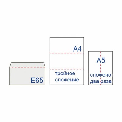 Конверт 110*220 Е65 "Brauberg", без подсказа, отрывная полоса (122449)