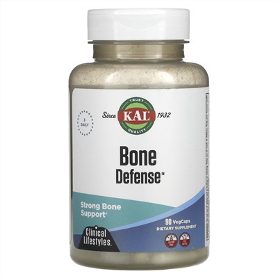 KAL, Bone Defense, защита костей, 90вегетарианских капсул