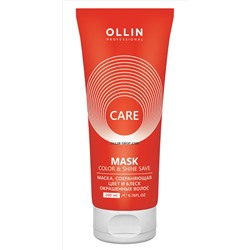 OLLIN care маска; сохраняющая цвет и блеск окрашенных волос 200мл/ color&shine save mask