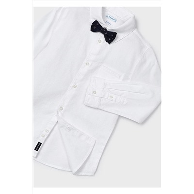 Оксфордская рубашка с длинными рукавами и галстуком-бабочкой для мальчика M232-4108