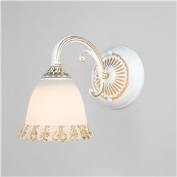 Настенный светильник со стеклянным плафоном
                     Eurosvet  60107/1 белый с золотом