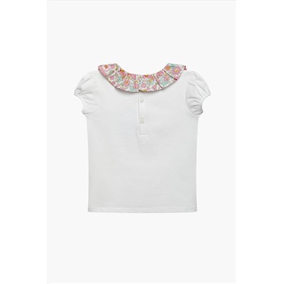 Trotters London Liberty Print Coral Betsy Willow White Jersey Top