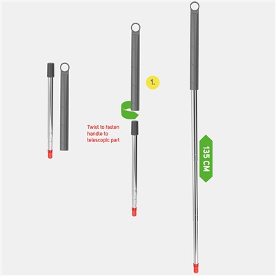 Ручка для швабры телескопическая 135 см