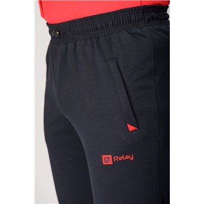 Спортивные брюки М-1224: Тёмно-синий / Красный