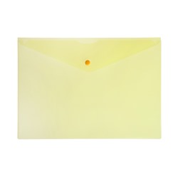 Папка-конверт на кнопке А4, 120 мкм, Calligrata, прозрачная, жёлтая