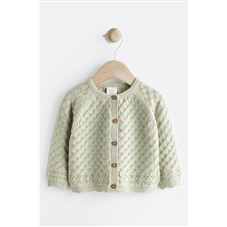 Baby Pointelle Knitted Cardigan (0mths-2yrs)