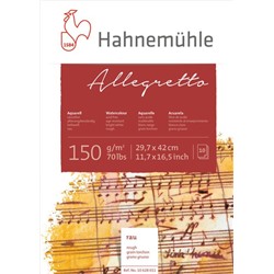 Hahnemuhle Альбом-склейка для акварели "Allegretto", 150 г/м2, А3, 10 л, целлюлоза 100%, среднее зерно "холст"