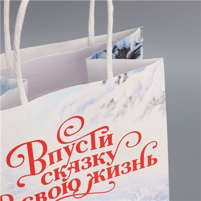 Пакет под бутылку «Впусти сказку в свою жизнь», 13 x 36 x 10 см, Новый год