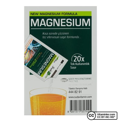 Suda Vitamin Magnesium 20 Saşe Витамин Магний 20 пакетиков в воде
