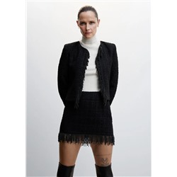 Minifalda tweed abalorios -  Mujer | MANGO OUTLET España