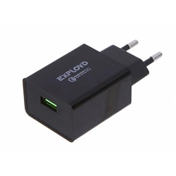 Сетевое зарядное устройство Exployd EX-Z-1146, USB, 3 A, 18 Вт, быстрая зарядка, черное