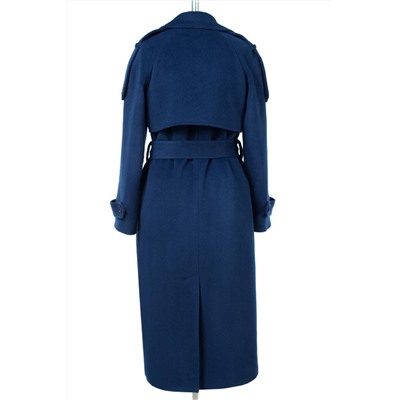 01-10909 Пальто женское демисезонное (пояс) Ворса синий
