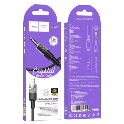 Аудио Адаптер HOCO UPA27 Lightning - 3.5mm AUX (черный)