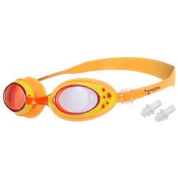 Очки для плавания детские ONLYTOP, беруши, цвет оранжевый