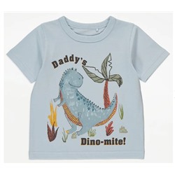 Pale Blue Daddy Dinosaur T-Shirt