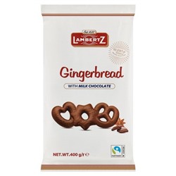 Пряники Lambertz gingerbread имбирные сердечки в молочном шоколаде 400 г