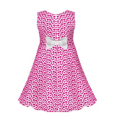 Малиновое платье в горошек для девочки 77403-ДЛ16